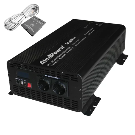 AlcaPower Autós áram feszültségátalakító inverter 12V-ról 230V-ra 3000W / 6000W, teljes/tiszta szinuszhullám