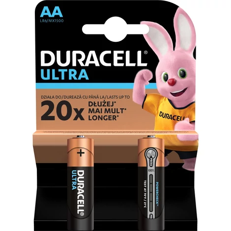 Alkalické batérie Duracell Ultra AA MX1500 (LR6) bl/2