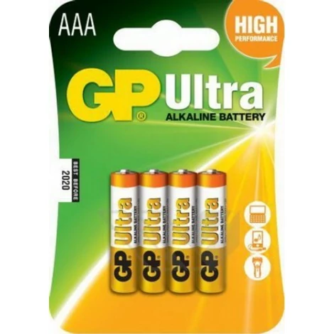 GP Ultra alkáli AAA mikró elem 24AU (LR03) bl/4 (B1911,GP24AU-C4)