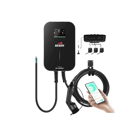 Besen WALLBOX RED Hálózatfigyelős elektromos autó fali töltő | 11 kW – 3x16A | 6m – Type 2 | DLB – SMART