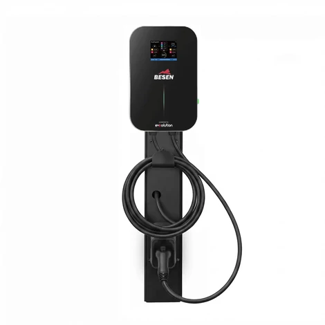 Besen WALLBOX elektromos töltő (22 kW) (3x32A) (6m Type 2 töltőkábellel) (DLB) (Red) + töltőoszlop