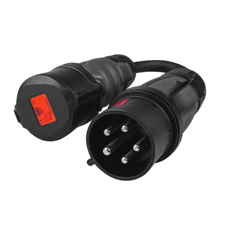 Zelený napájací adaptér Červený CEE 16A 400V 5P na Červený CEE 32A 5P