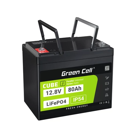 Green Cell CUBE LiFePO4 80Ah 12.8V 1024Wh lítium-železofosfátová batéria pre UPS, Camper, Upratovacie vybavenie, Camping