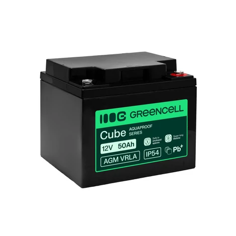 Greencell AGM VRLA 12V 50Ah Maintenance-Free Battery | UPS | Scales | Camper | 197×166×170 mm Greencell AGM VRLA 12V 50Ah Maintenance-Free Battery | UPS | Scales | Camper | 197×166×170 mm