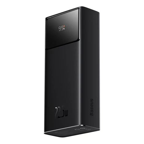 Baseus EnerFill FP41 30000mAh 22.5W Power Bank Baseus Simple USB-A - USB-C 3A 30cm kábellel - Fekete