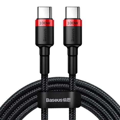 Baseus CATKLF-AL91 USB-C - USB-C PD QC kábel 100W 5A 480Mb/s 2m - čierny a červený