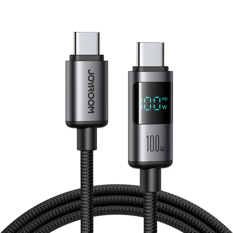 Joyroom S-A16 Pro Prism Series 100W USB-C kábel - USB-C digitális kijelzővel 1,2m - Fekete