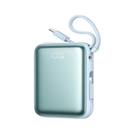 Joyroom JR-PBF27 22,5W 10000mAh Powerbank s dvoma vstavanými káblami - Modrá