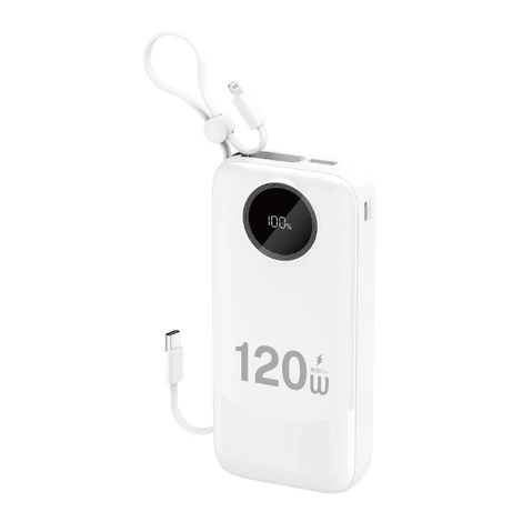 Dudao K13Pro 20000mAh Powerbank beépített kábellel - Fehér