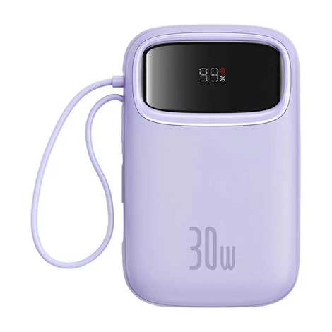 Baseus QPow 2 powerbanka, 10000mAh, 30W, 2xUSB-C (fialová)