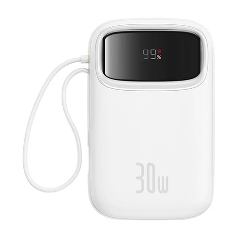 Baseus QPow 2 powerbanka, 10000mAh, 30W, 2xUSB-C (biela)