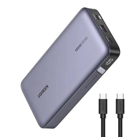 UGREEN PB205 Power Bank 25000mAh, USB + 2x USB-C, 145W PD (szürke)