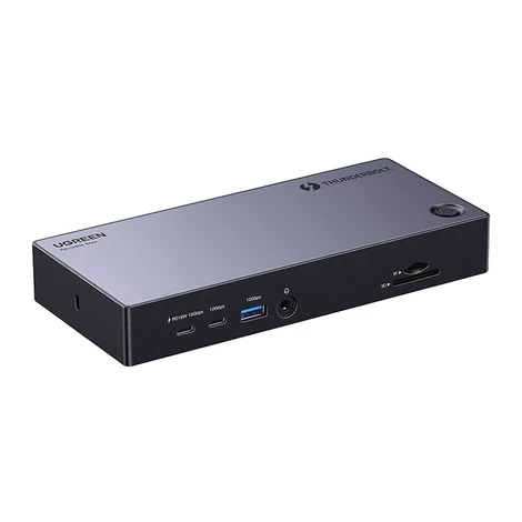 13-v-1 Ugreen Revodok Max 313 Thunderbolt 4 Dokovacia Stanica – 2x USB 3.0, USB 3.2, USB-C 3.2, HDMI 2.1, DisplayPort 1.4, SD/microSD, RJ45, 3.5mm AUX, 140W PD