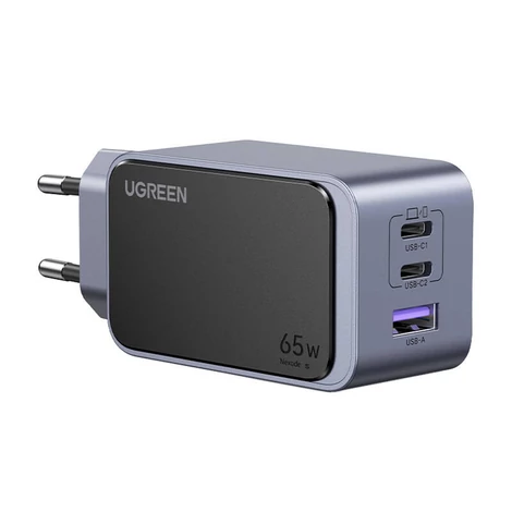 UGREEN Nexode Air nástenná nabíjačka, 65W, USB + 2x USB-C (Sivá)