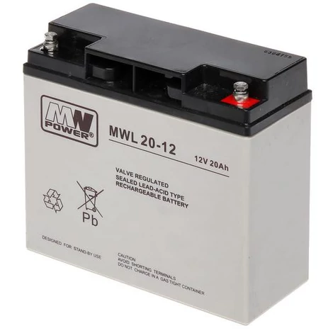 MPLPower AGM akkumulátor VRLA MWL 12V 20Ah 181*77*167 (M5)