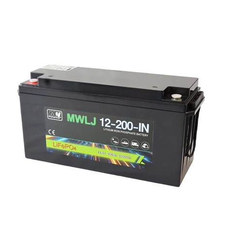 MPLPower 12.8V 12V 200Ah LiFePo4 akkumulátor beépített Bluetooth-szal a monitorozáshoz