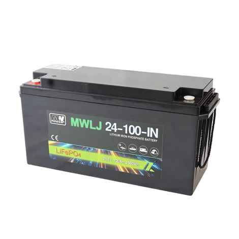 MPLPower 24V 100Ah LiFePo4 akkumulátor beépített Bluetooth-szal a monitorozáshoz