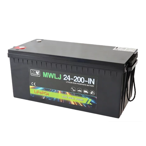 MPLPower 24V 200Ah LiFePo4 akkumulátor beépített Bluetooth-szal a monitorozáshoz