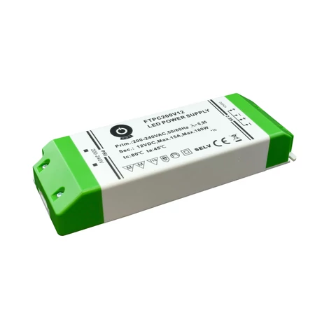 Napájací zdroj POS FTPC200V12, ovládač POS LED 12V/15A CV, v plastovej krabičke