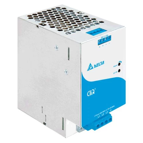 Napájací zdroj DELTA DRP024V240W3BN, montáž na DIN lištu Delta 24V/10A, CLIQ II, vysoká účinnosť, 3-fázový vstup,