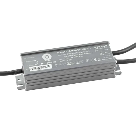 Napájací zdroj POS MCHQ60V24B-SC, LED ovládač 24V/2,5A STMIEVATEĽNÝ 3 W 1, strieborné puzdro