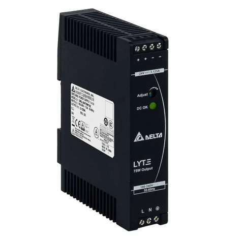 Tápegység DELTA DRL-24V75W1AZ, Delta DIN sínre szerelhető 24V/3,125A, LYTE II