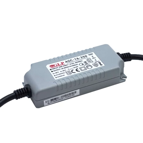 Tápegység GLP AGC-16-350, GLP: 350mA/18-48VDC feszültség, CC, IP40, műanyag ház