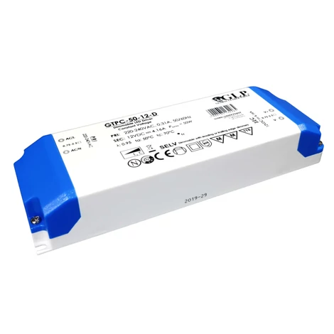 GLP GTPC-50-12-D, napájací zdroj GLP, triak, stmievateľný LED ovládač, 12V / 1 ~ 4,16A