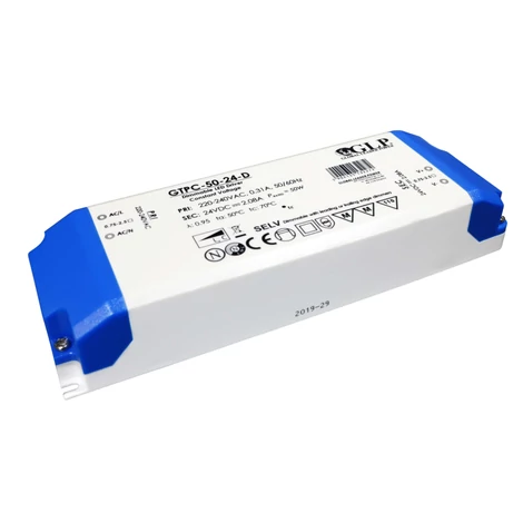 GLP GTPC-50-24-D, napájací zdroj GLP, triak, stmievateľný LED ovládač, 24V / 0,5-2,08A