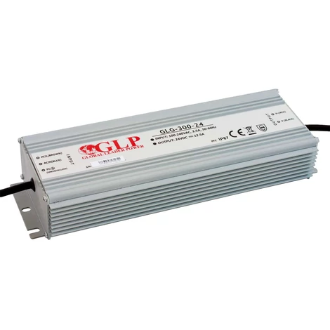 Napájací zdroj GLP GLG-300-24, GLP LED ovládač s konštantným napätím PFC 300W, IP67, 24V/12,5A