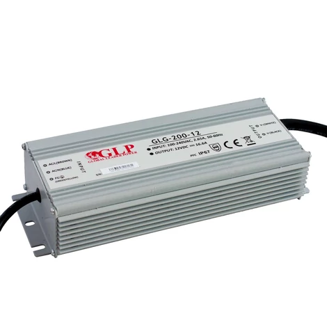 Tápegység GLP GLG-200-12, GLP LED meghajtó állandó feszültségű PFC 200W, IP67, 12V/16,7A
