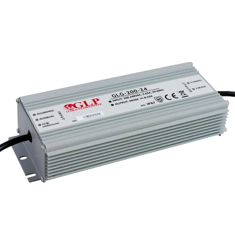 Tápegység GLP GLG-200-24, GLP LED meghajtó állandó feszültségű PFC 200W, IP67, 24V/8,33A