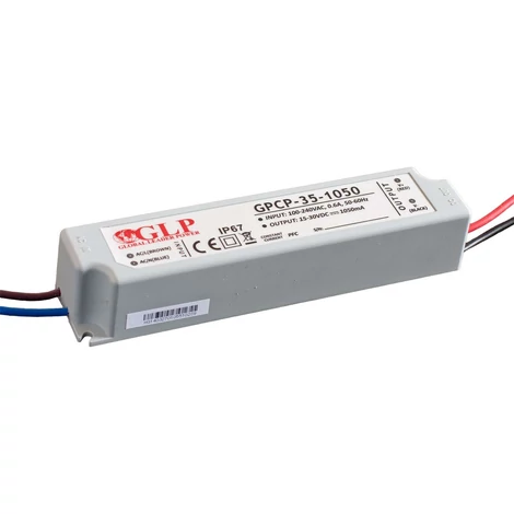 Napájací zdroj GLP GPCP-35-1400, napájací zdroj 1400mA/12-24V, CC, PFC, plastový krytie IP67