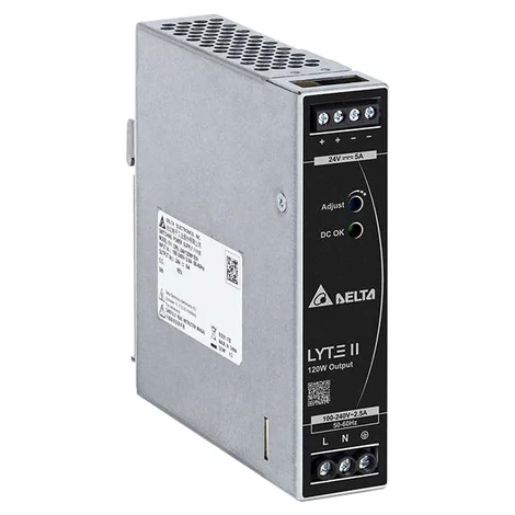 Tápegység DELTA DRL-24V120W1EN, Delta DIN sínre szerelhető 24V/5A, LYTE II