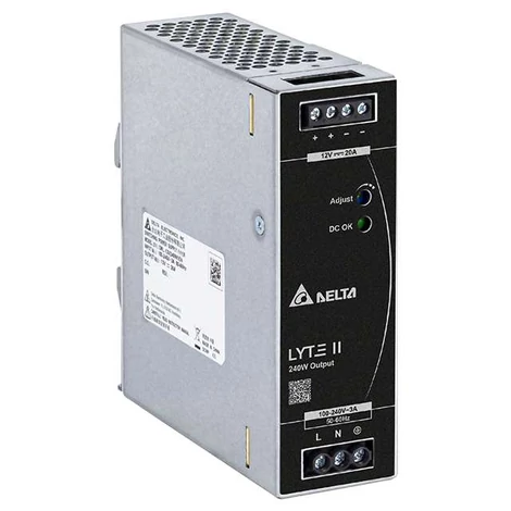 Tápegység DELTA DRL-12V240W1EN, Delta DIN sínre szerelhető 12V/20A, LYTE II