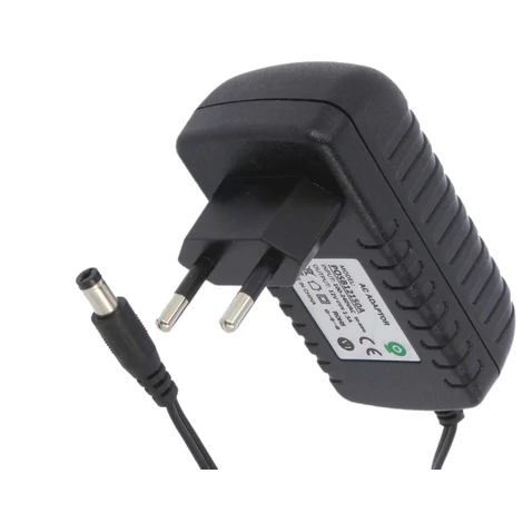 Napájací zdroj POS POSB12150A, impulzný 12V/1,5A/18W, adaptér horizontálny, AC:CEE7/16. Napájanie DC:2,1/5...