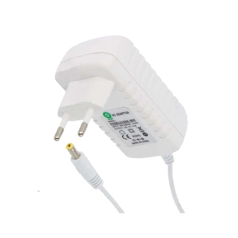 Napájací zdroj POS POSB12150A-WH, impulzný 12V/1,5A/18W, horizontálny adaptér, AC:CEE7/16. Napätie DC: 2,1/5,5 (+)