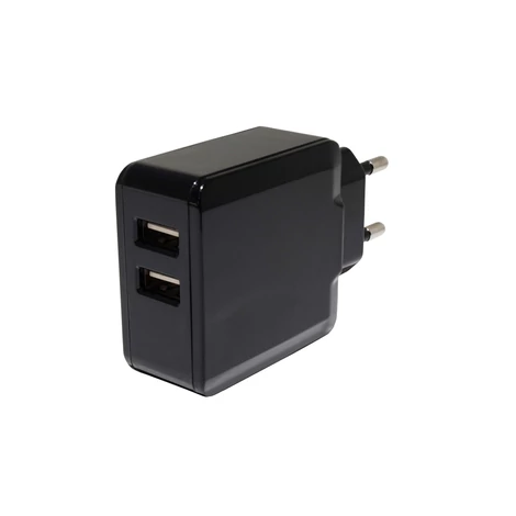 Napájací zdroj POS POSB05310A-2USB, impulzný 5V/3,1A/15,5W, výkonný adaptér, AC:CEE7/16. DC: USB x2.