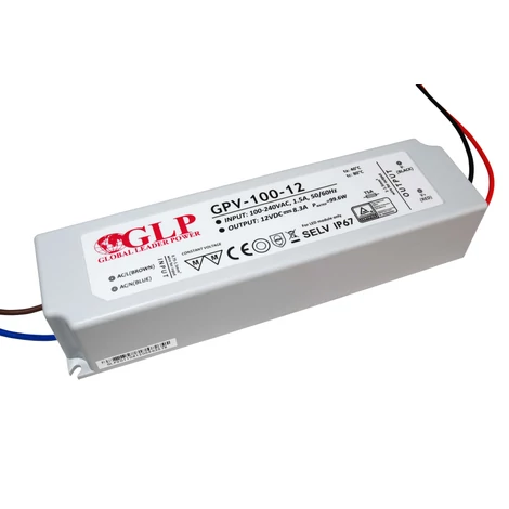GLP GPV-100-12, GLP tápegység GPV sorozat 12V/8.3A, CV, nem PFC, IP67 műanyag ház