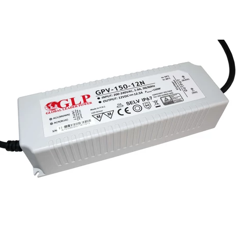 GLP GPV-150-12N, GLP tápegység GPV sorozat 12V/12.5A, CV, nem PFC, IP67 műanyag ház
