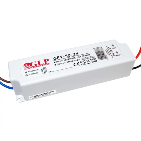 GLP GPV-50-24, GLP tápegység GPV sorozat 24V/2A, CV, nem PFC, IP67 műanyag ház