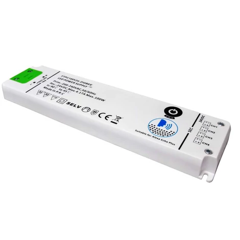 Napájací zdroj POS FTPC100V24-ZIGBEE, ovládač POS LED 24V/4,17A CV ZIGBEE, kompaktné plastové puzdro, 219,5 x 56,4 x 16,8 mm