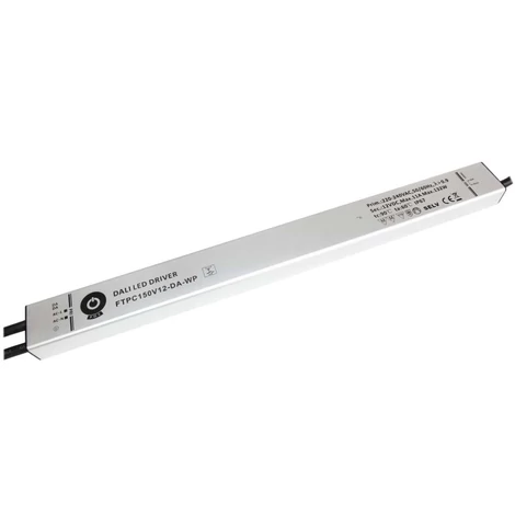 Napájací zdroj POS FTPC150V12-DA-WP, POS LED ovládač 12V/11A 132W CV so stmievaním tlačidlom DALI, lineárne kovové puzdro IP67