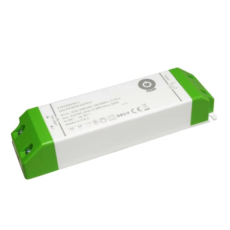 Napájací zdroj POS FTPC50V24-L, ovládač POS LED 24V/2,05A CV, kompaktné plastové puzdro, séria SSVL