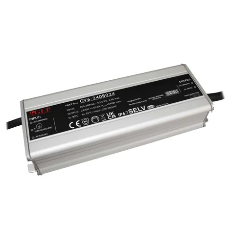 GLP GV6-240B024, napájací zdroj GLP 240W: 24V/10A, CV, kovové puzdro, obdĺžnikový
