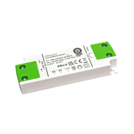 Napájací zdroj POS FTPC15V24-E, ovládač POS LED 24V/0,625A CV, kompaktné plastové puzdro. Séria SE-VF.