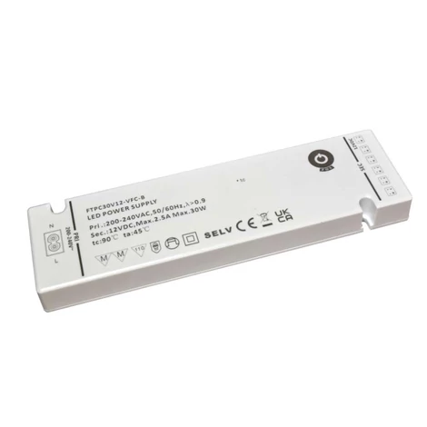 Napájací zdroj POS FTPC30V12-VFC-B, ovládač POS LED 12V/2,5A vstupná pätica C8; výstup: konektory; vstavané konektory, zástrčka L813/L815...