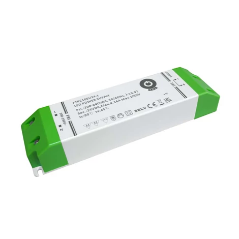 Tápegység POS FTPC100V24-L, POS LED meghajtó 24V/4.17A CV, kompakt műanyag ház, SSVL sorozat