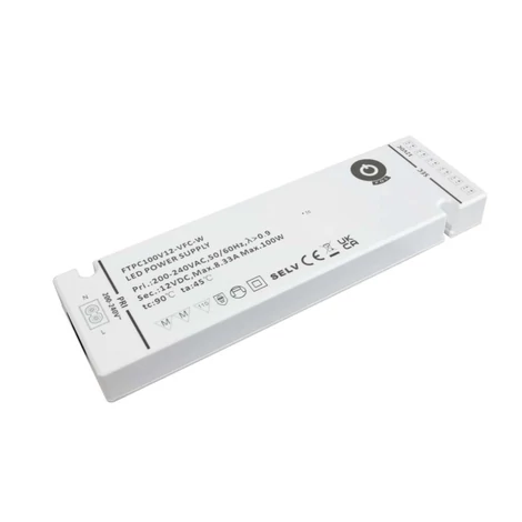 Napájací zdroj POS FTPC100V12-VFC-W, ovládač POS LED 12V/8,33A vstupná pätica C8; výstup: konektory; vstavané konektory, zástrčka L814/L816...