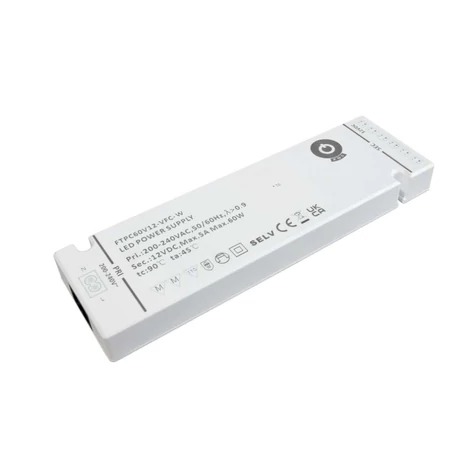 Napájací zdroj POS FTPC60V12-VFC-W, ovládač POS LED 12V/5A vstupná pätica C8; výstup: konektory; vstavané konektory, vidlica/vidlica L814/L816...